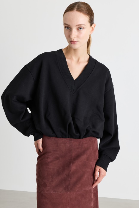 Felpa crop con scollo a V - Intrend
