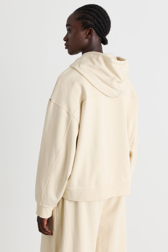 Lined Jersey Hoodie - WHITE - Intrend - 4