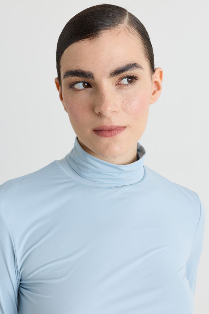 Dolcevita in jersey calza - AZZURRO - Intrend - 3