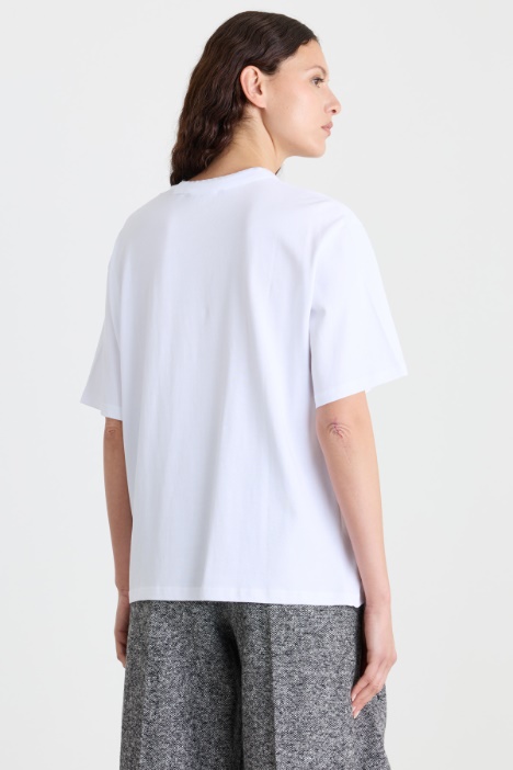 T-shirt con scollo gioiello