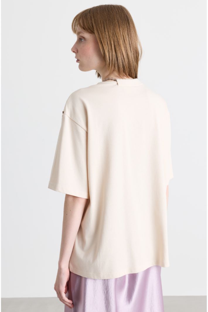 T-shirt con scollo gioiello - BIANCO - Intrend - 4