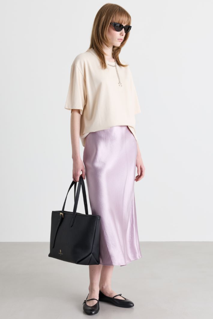 T-shirt con scollo gioiello - BIANCO - Intrend