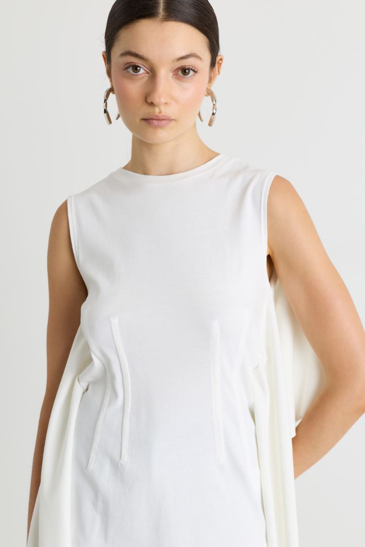 Top con volantes laterales - BLANCO - Intrend - 3