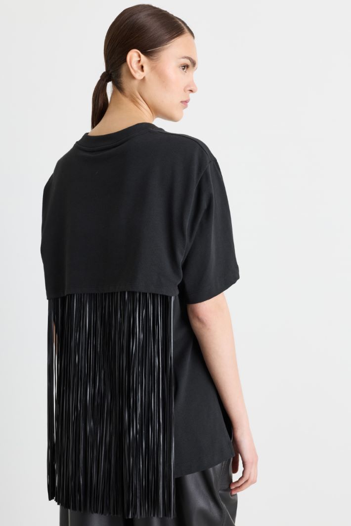 T-shirt con frange - NERO - Intrend - 5