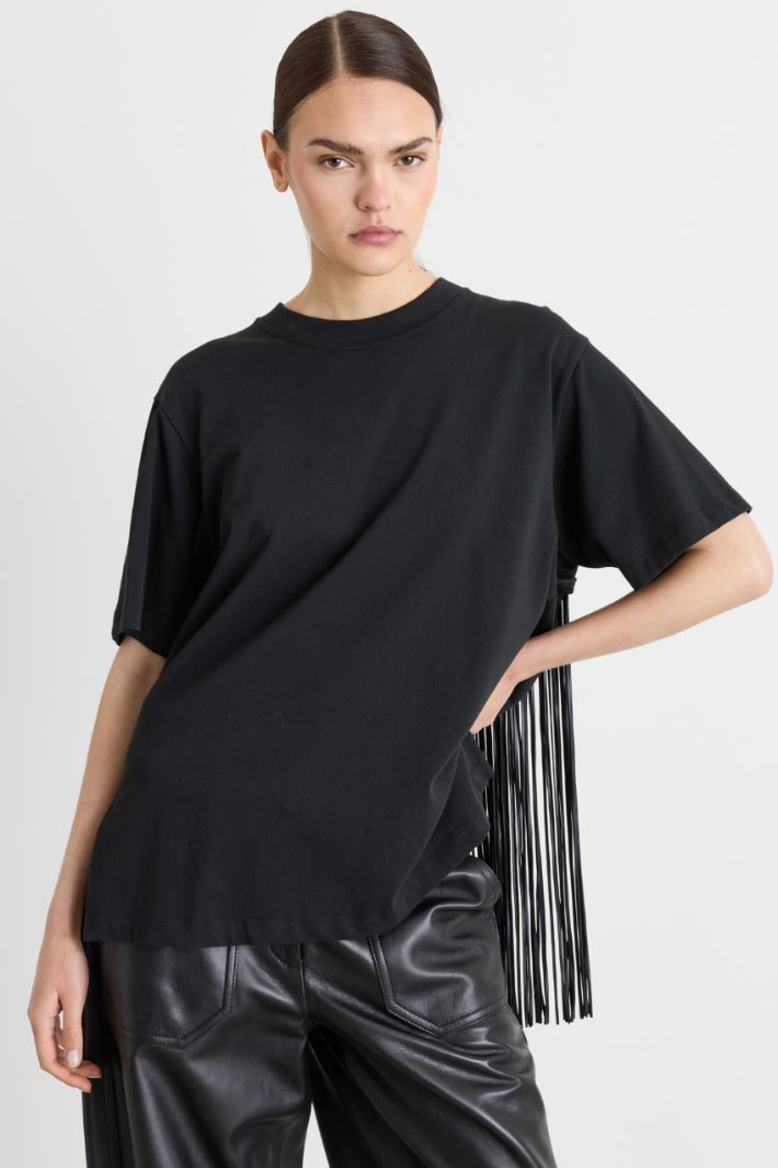 T-shirt con frange - NERO - Intrend - 2
