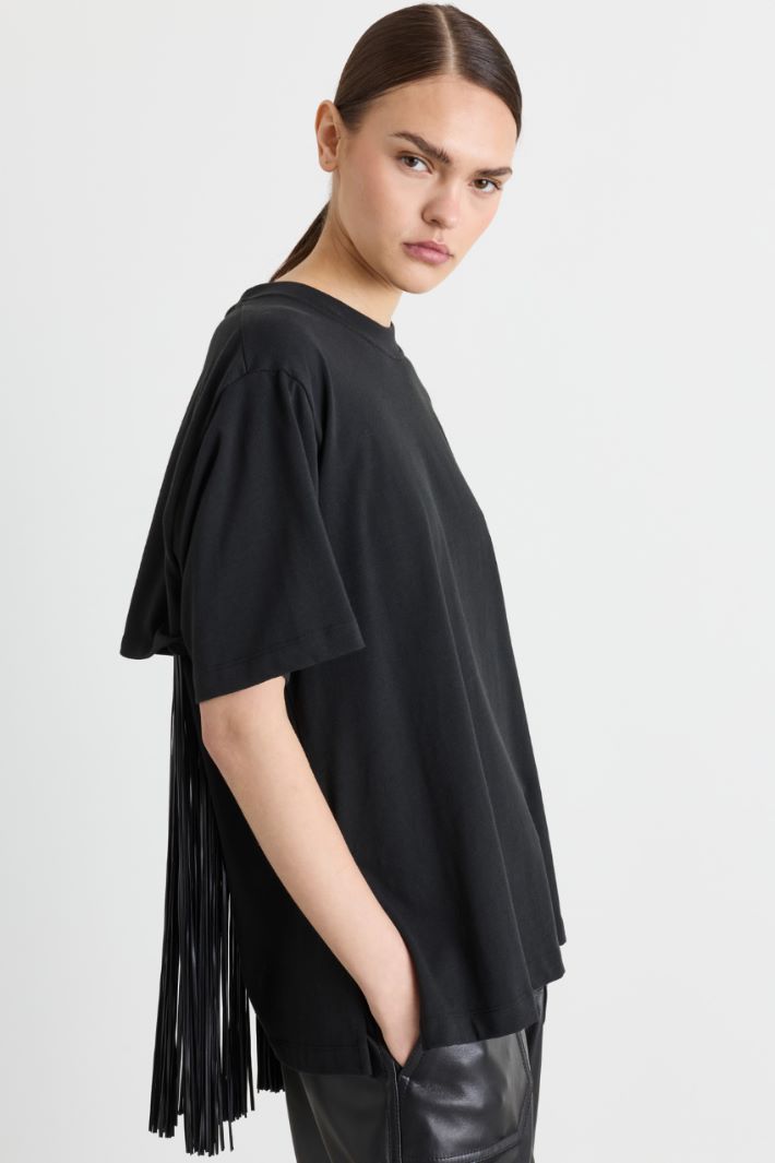 T-shirt con frange - NERO - Intrend - 3