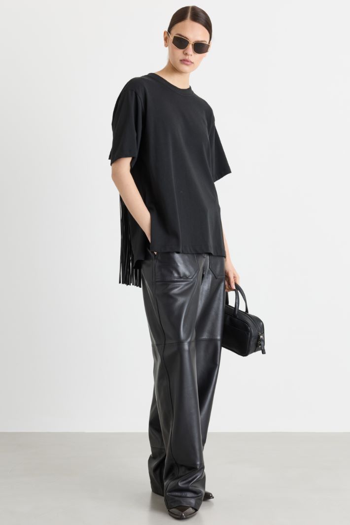 T-shirt con frange - NERO - Intrend