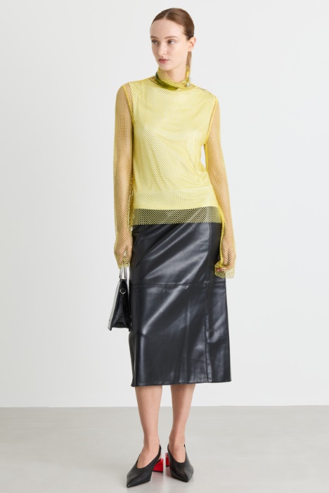 T-shirt in rete con strass - Intrend