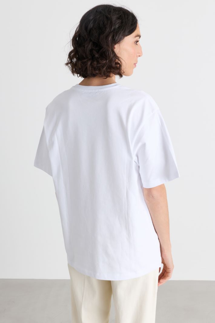 Printed Jersey T-shirt - WHITE - Intrend - 4