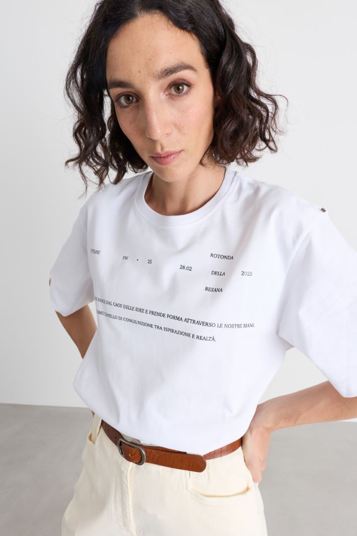 Printed Jersey T-shirt - WHITE - Intrend - 3