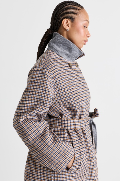Cappotto reversibile in double di misto lana