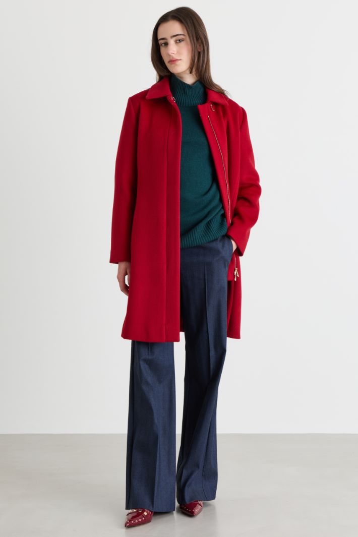 Cappotto in double aderente - ROSSO - Intrend