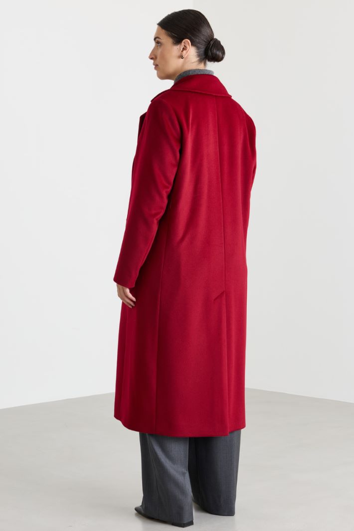 Cappotto in drap con maxi tasche - ROSSO - Intrend - 4