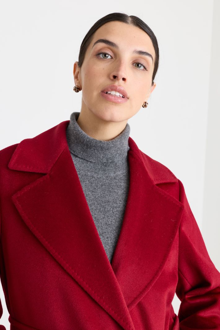 Cappotto in drap con maxi tasche - ROSSO - Intrend - 3