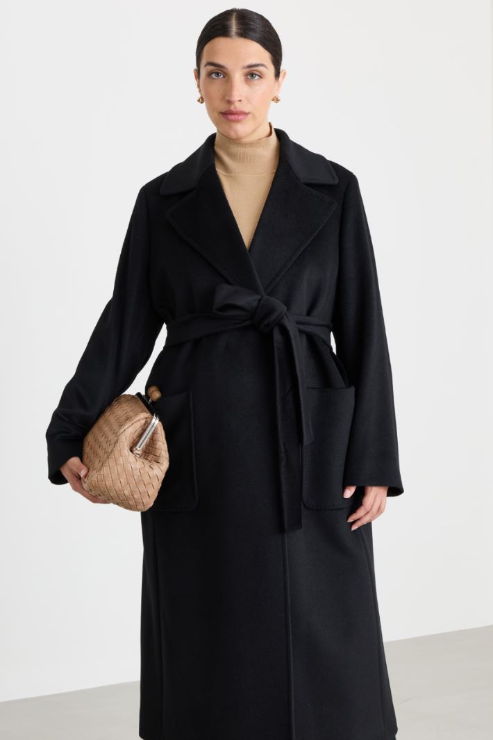 Cappotto in drap con maxi tasche - NERO - Intrend - 2