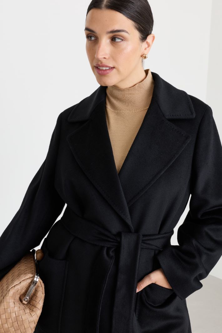 Cappotto in drap con maxi tasche - NERO - Intrend - 3