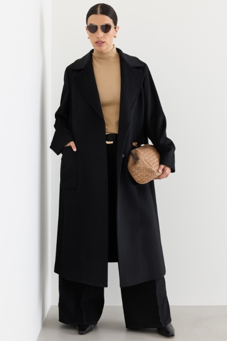 Cappotto in drap con maxi tasche - Intrend