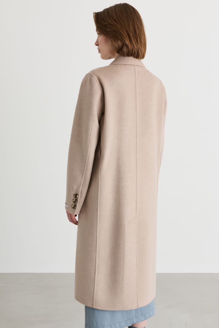 Manteau à revers en pointe - BEIGE - Intrend - 4