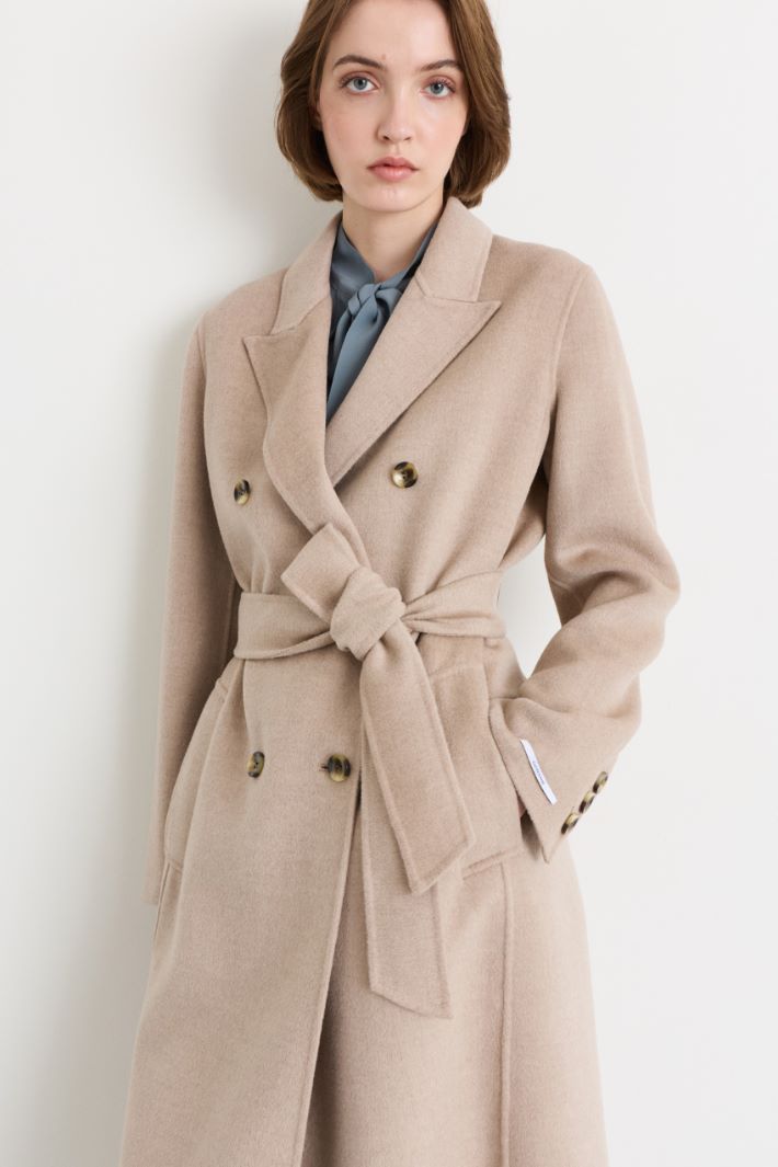 Manteau à revers en pointe - BEIGE - Intrend - 3