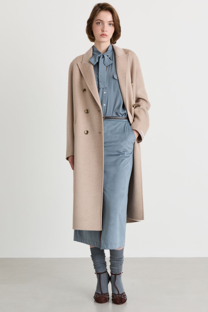 Manteau à revers en pointe - BEIGE - Intrend