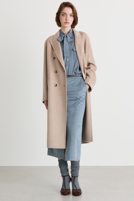 Peaked Lapel Coat - Intrend