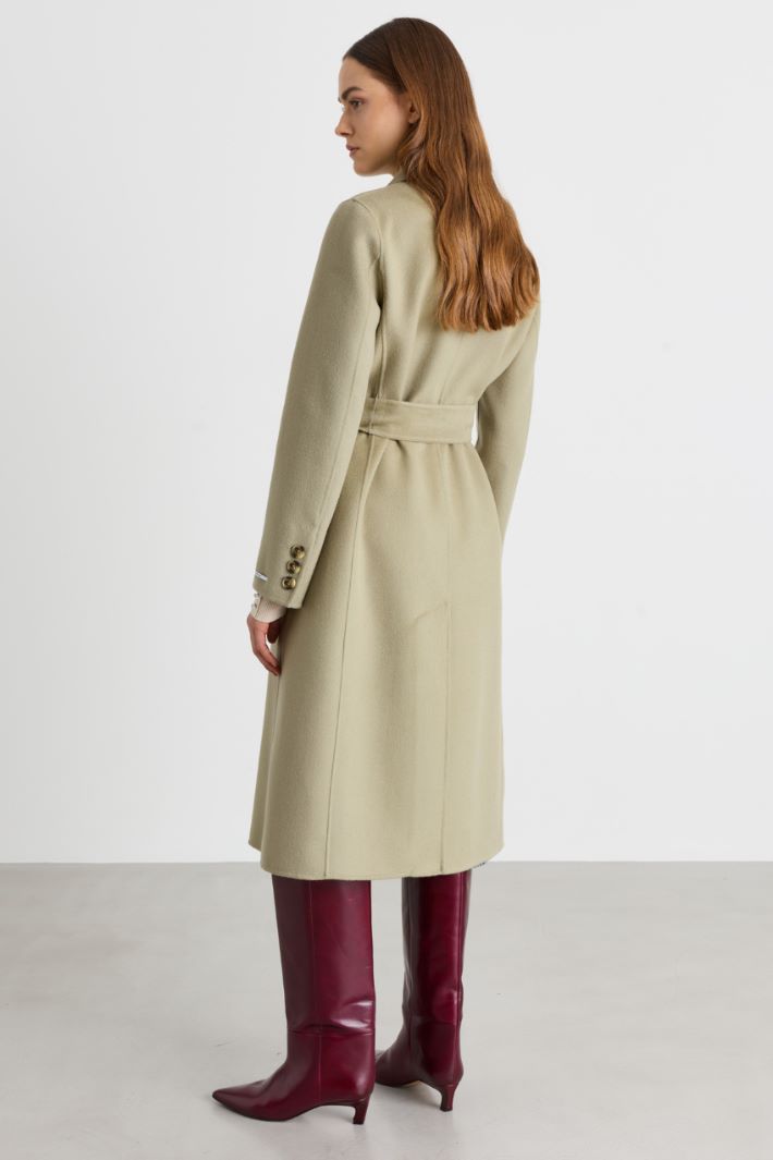 Manteau à revers en pointe - VERT - Intrend - 4