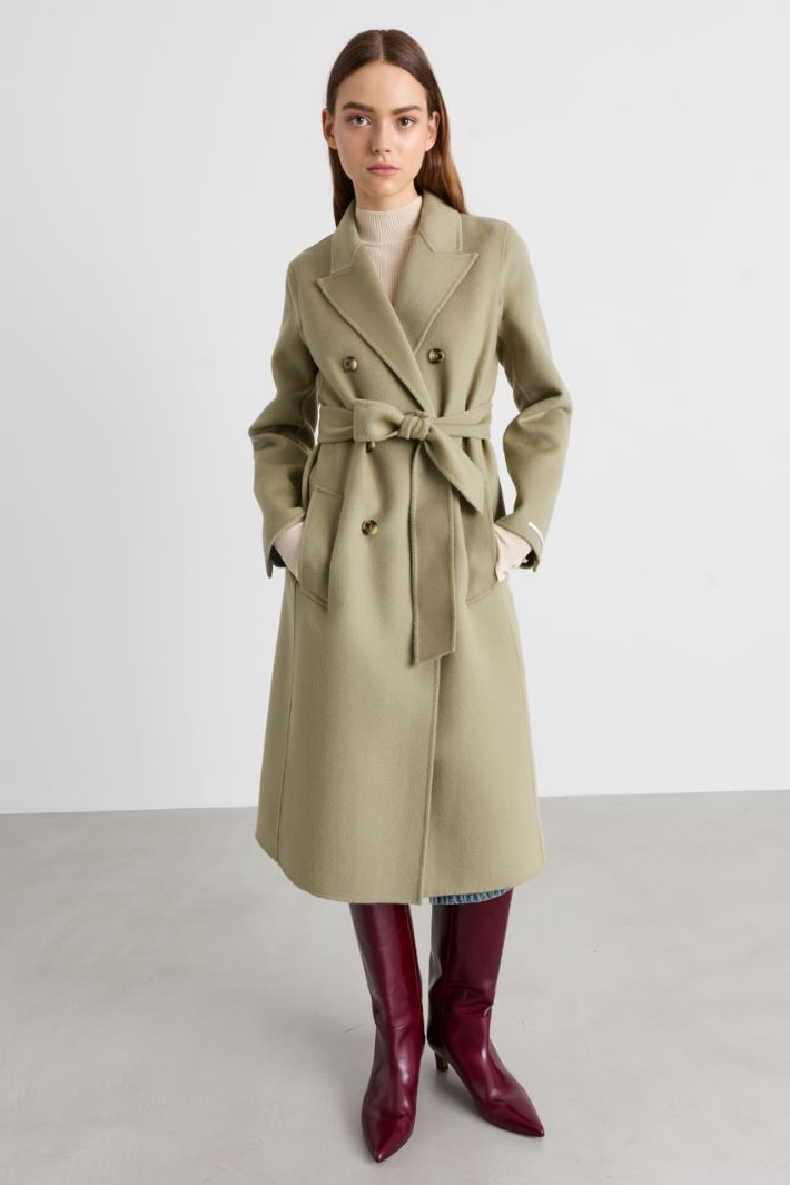 Manteau à revers en pointe - VERT - Intrend - 2