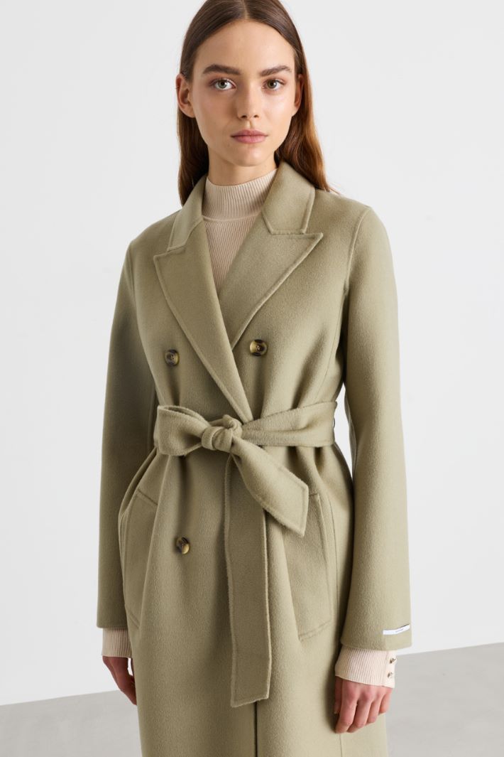 Manteau à revers en pointe - VERT - Intrend - 3