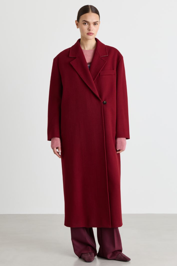 Manteau croisé à ceinture - ROUGE - Intrend - 2