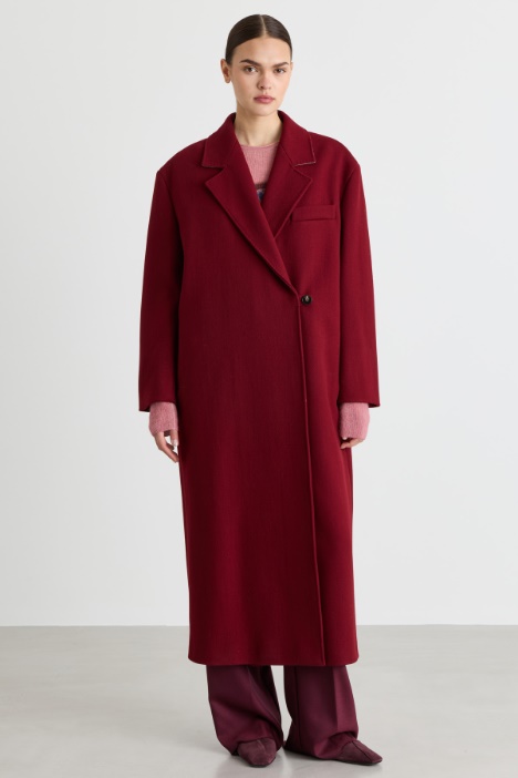 Cappotto doppiopetto oversize in lana