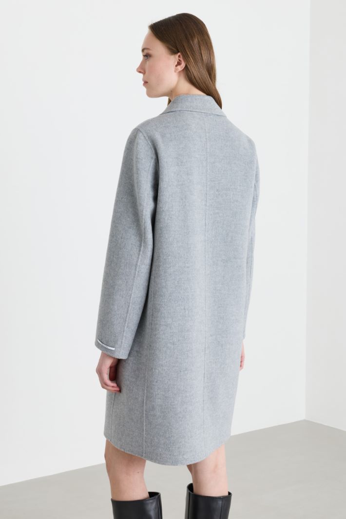 Belted double-faced coat - GREY - Intrend - 4