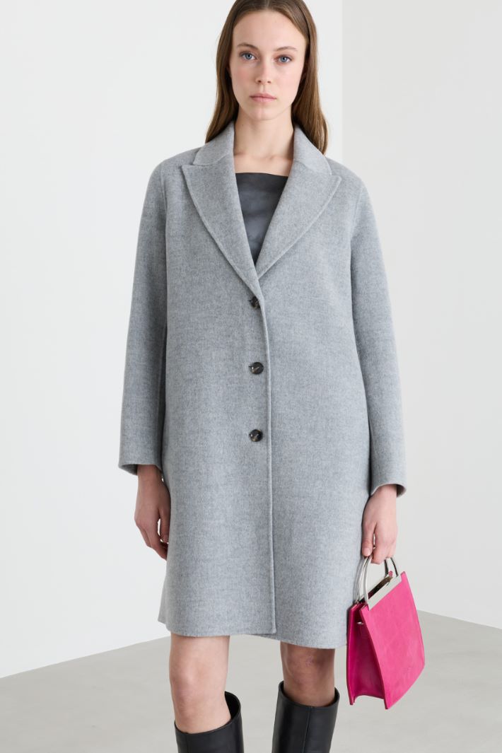 Belted double-faced coat - GREY - Intrend - 2