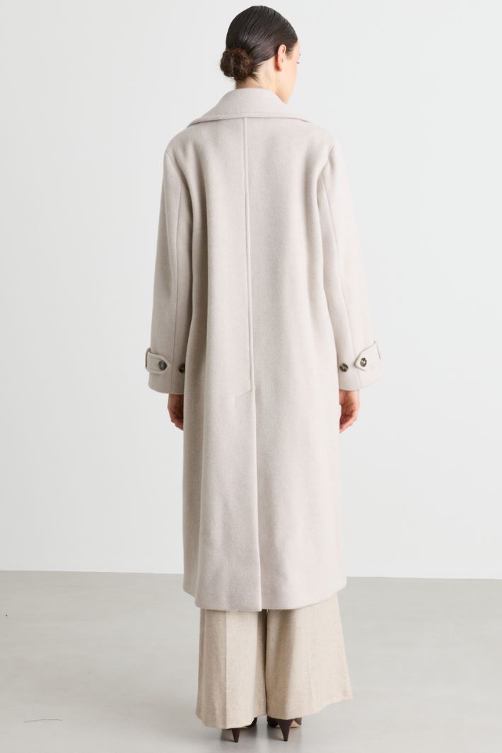 Double-breasted beaver wool coat - BEIGE - Intrend - 4
