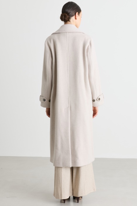 Cappotto doppiopetto in beaver di lana