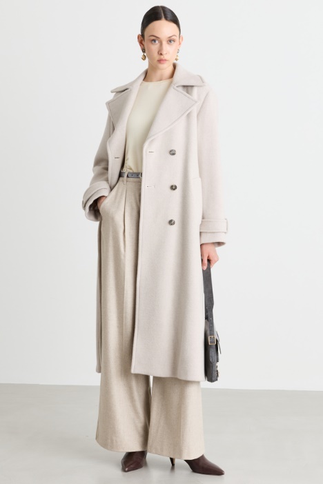 Double-breasted beaver wool coat - Intrend