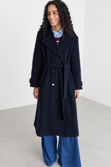 Cappotto doppiopetto in beaver di lana