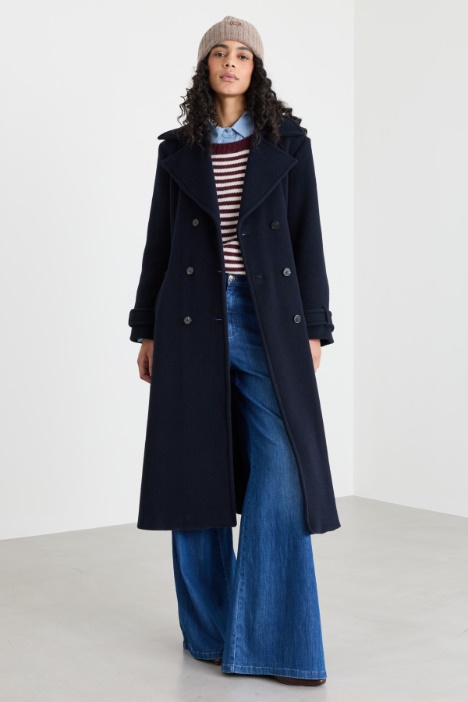Double-breasted beaver wool coat - Intrend