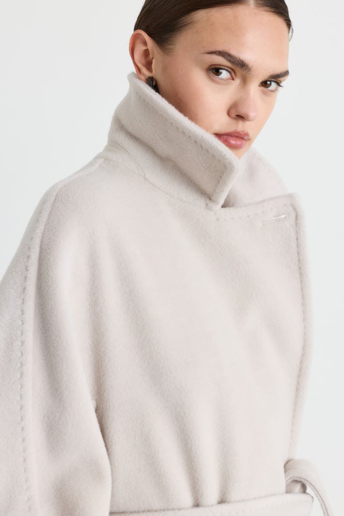 Cappotto doppiopetto in beaver - BIANCO - Intrend - 3