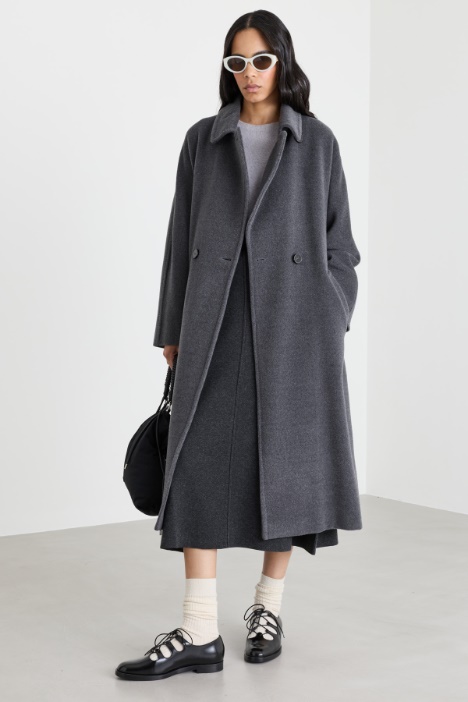Double-breasted beaver wool coat - Intrend