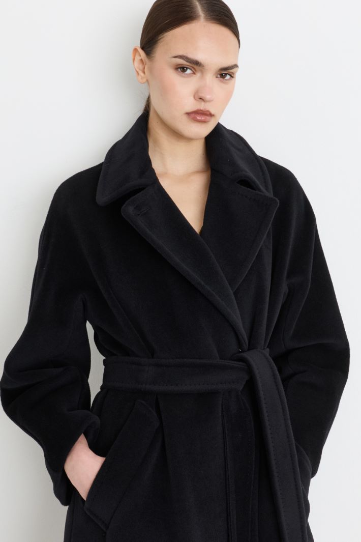 Cappotto doppiopetto in beaver - NERO - Intrend - 3