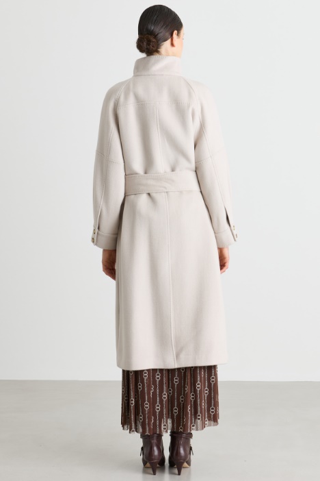 Cappotto double di lana con collo alto