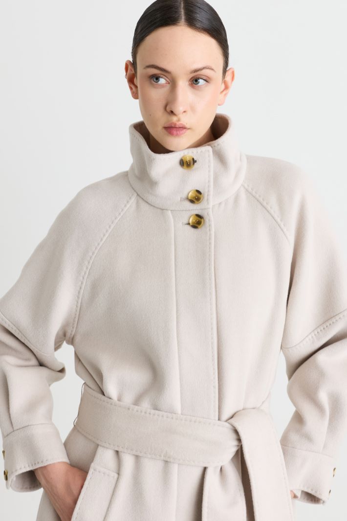 Manteau à col montant - BEIGE - Intrend - 3