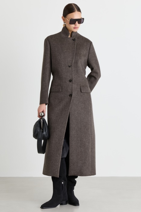 Single-breasted double-faced wool coat - Intrend