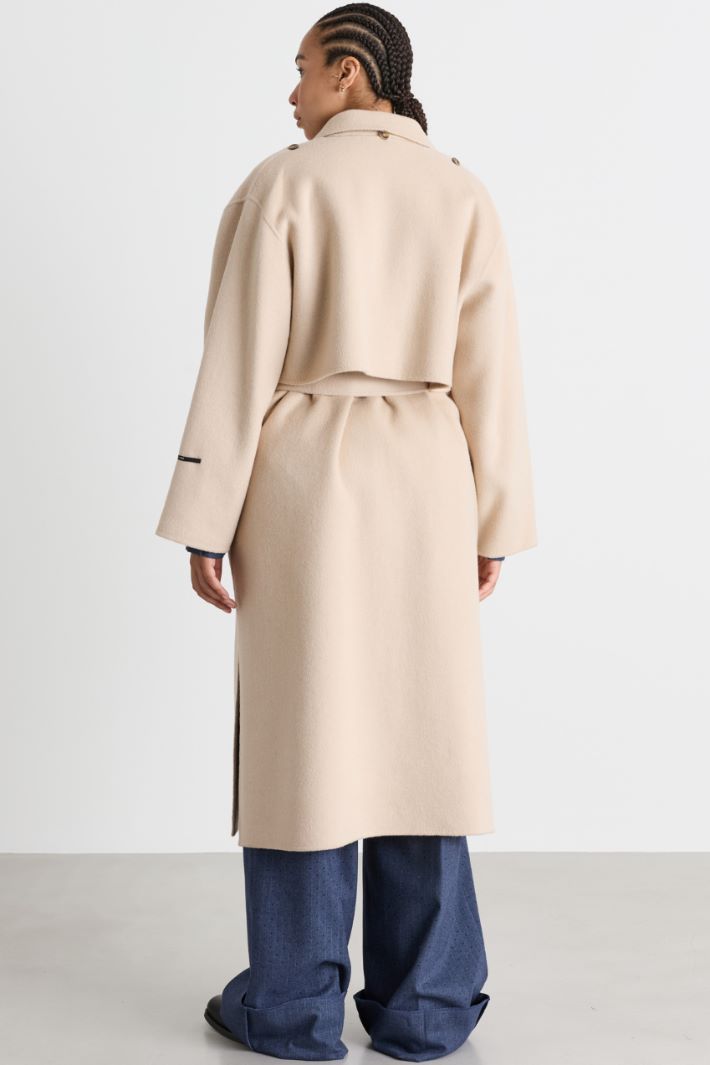 Cappotto e gilet lungo in double - BEIGE - Intrend - 5