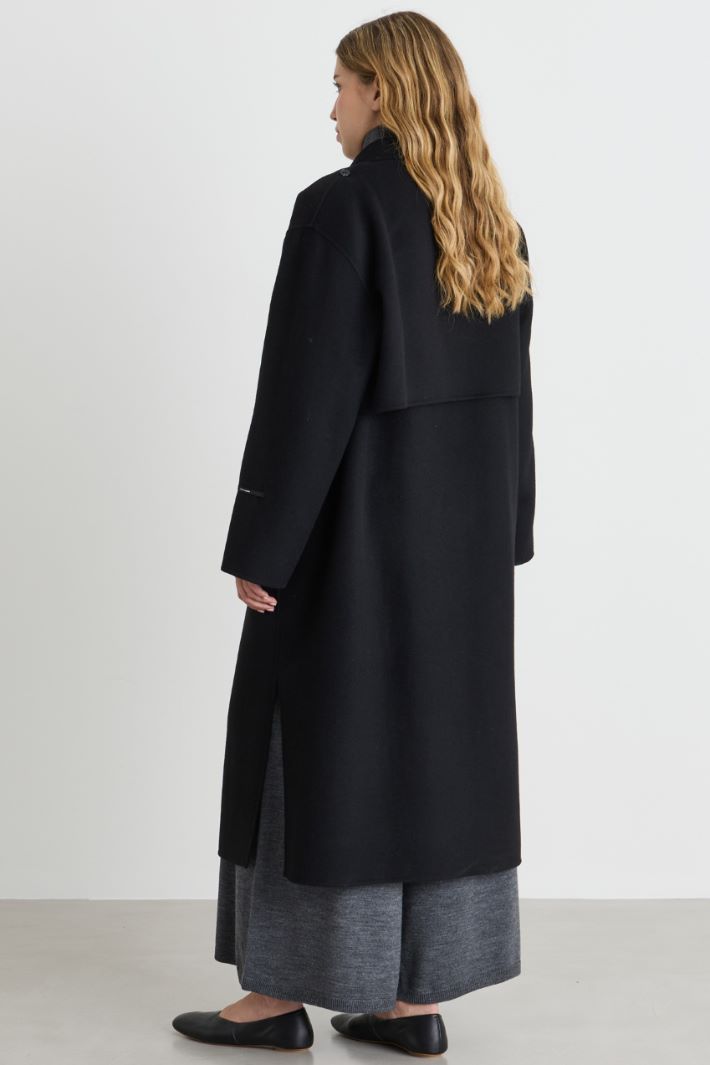 Cappotto e gilet lungo in double - NERO - Intrend - 4
