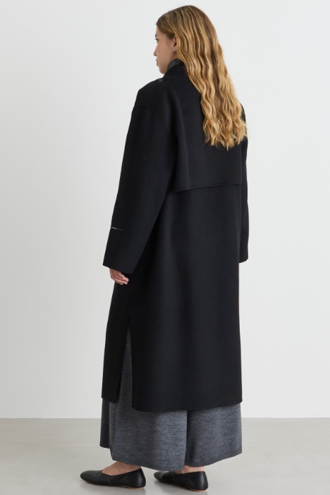 Cappotto e gilet lungo in double di misto lana