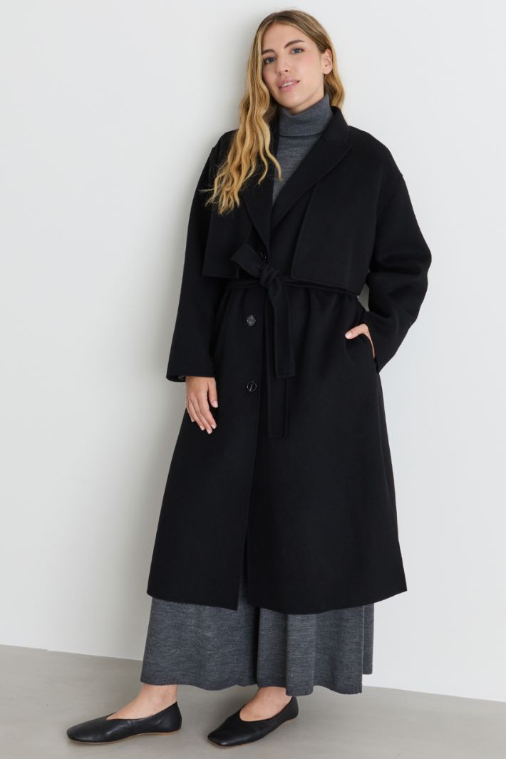 Cappotto e gilet lungo in double - NERO - Intrend - 2