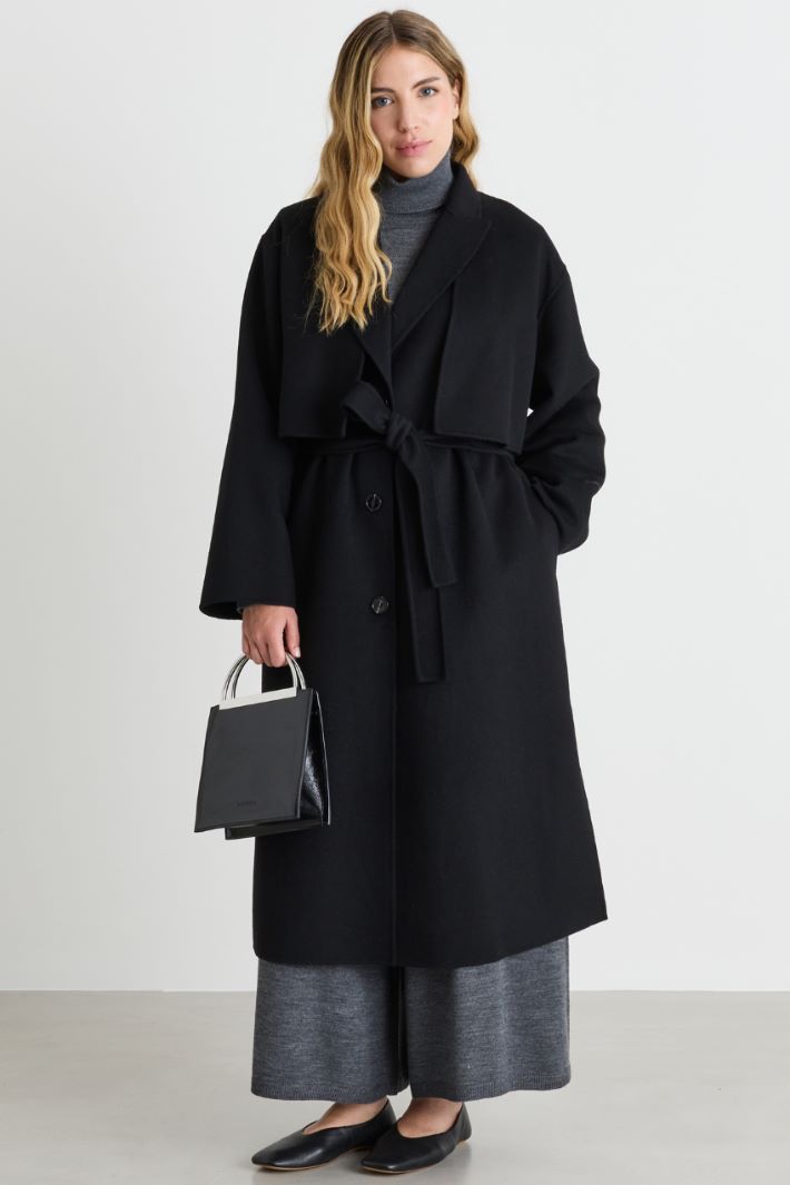 Cappotto e gilet lungo in double - NERO - Intrend