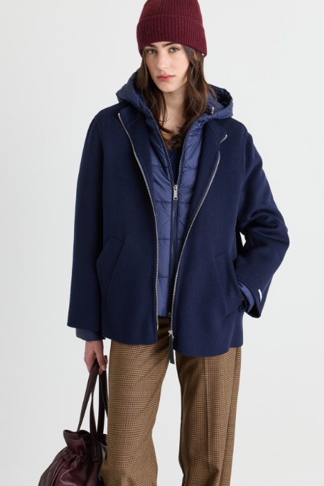 Cappotto corto in misto lana con imbottitura staccabile