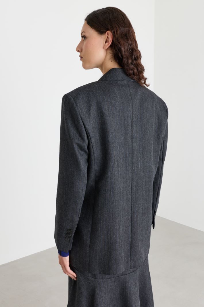 Double-breasted blazer - GREY - Intrend - 4